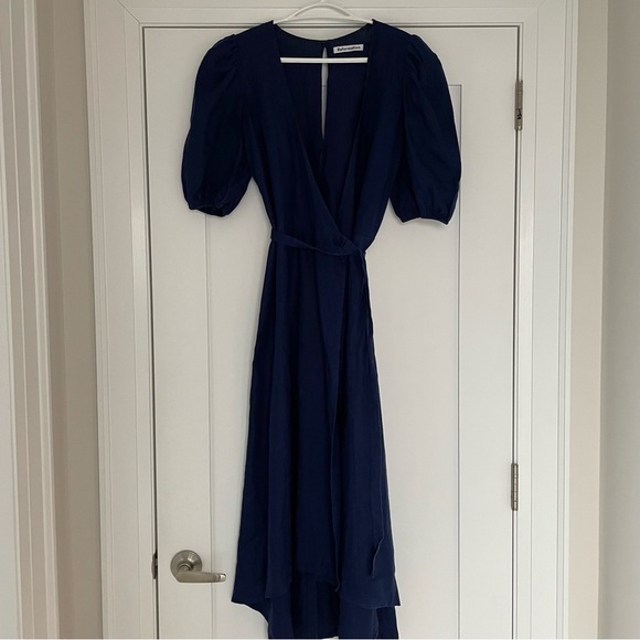 Reformation Linen Wrap Dress - Picture 2 of 6